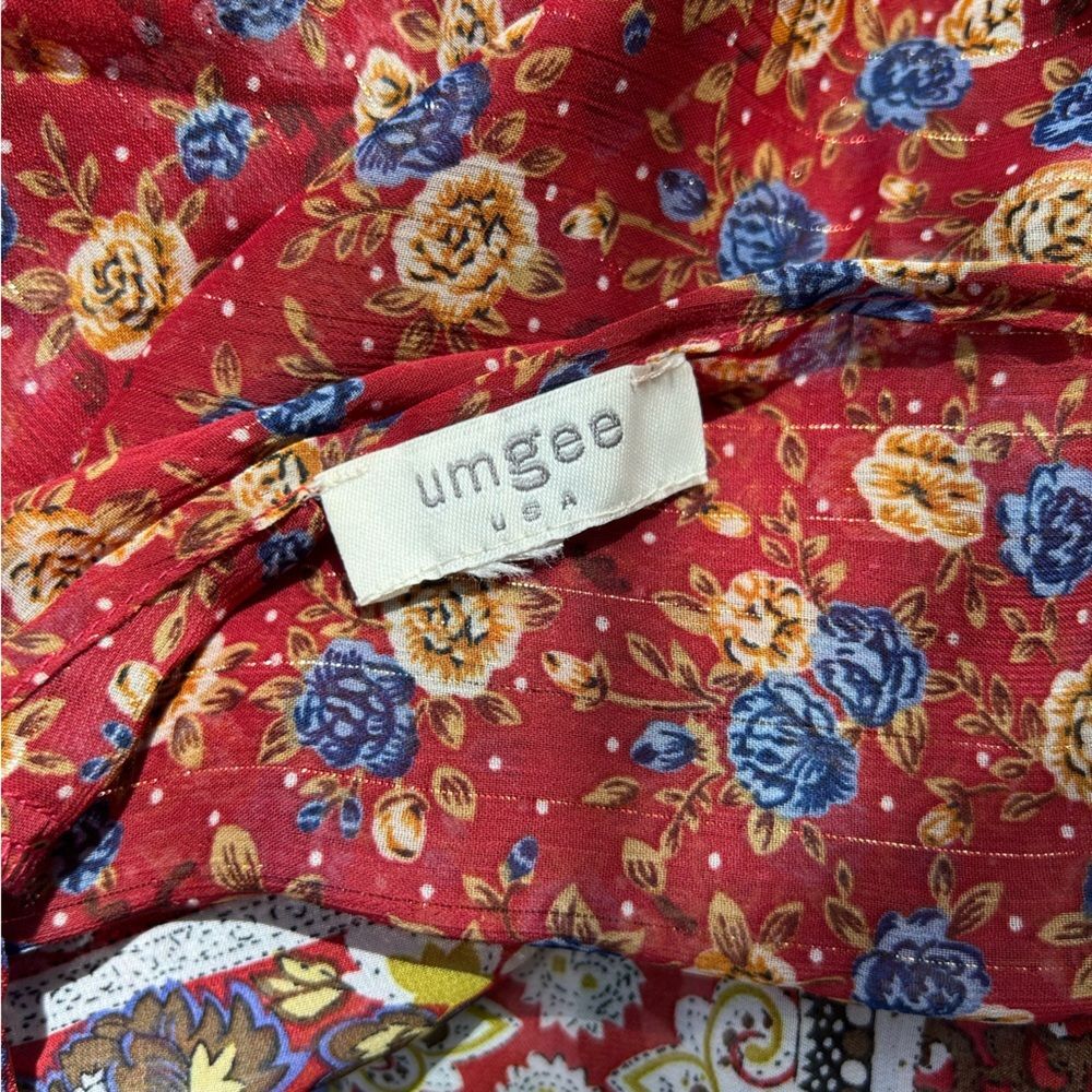 Umgee Kimono- Red Floral Ruffle - Poetcore - Picture 3 of 8